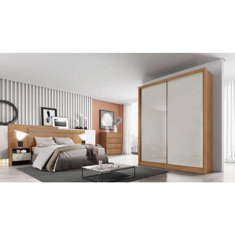 Guarda Roupa Solteiro 2 Portas 3 Gavetas Virtus - Cumaru Fendi - Móveis Novo Horizonte - 1