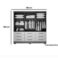 Guarda Roupa Buriti 3 Portas 9 Gavetas Branco - Novo Horizonte - 2