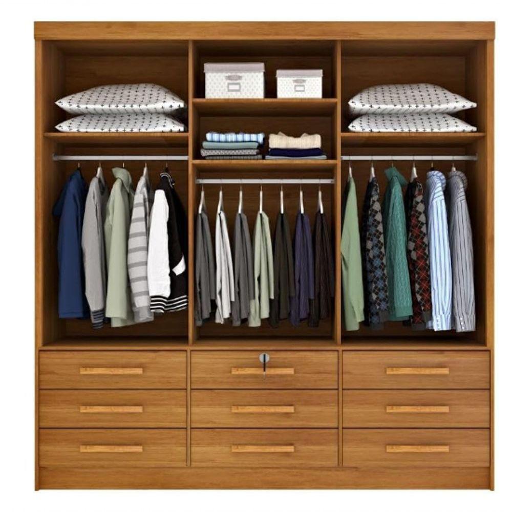 Guarda Roupa 3 Portas 9 Gavetas Com Espelho Chicago - Tcil Móveis - Cinamomo - 2