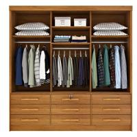 Guarda Roupa 3 Portas 9 Gavetas Com Espelho Chicago - Tcil Móveis - Cinamomo - 2