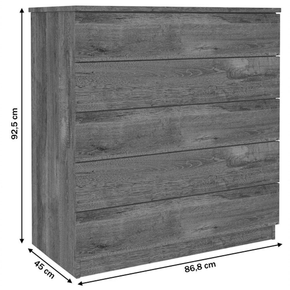 Cômoda 5 Gavetas Premium - Tcil Móveis - Cinamomo/off White - 2