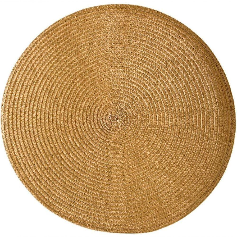 Kit 4 Jogos Americanos Sousplat Redondo 4 Lugar Mesa Posta Cozinha caramelo - 1