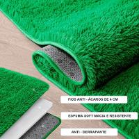 Passadeira Quarto Felpudo Peludo Verde 60 X 180 Cm - 3
