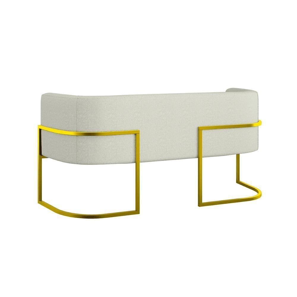 Kit Sofá 2 Lugares + 2 Poltronas Bouclê Gold Bege - 5