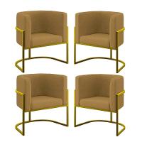 Kit 04 Cadeiras Poltrona Lua Gold Balaqui Capuccino - 1