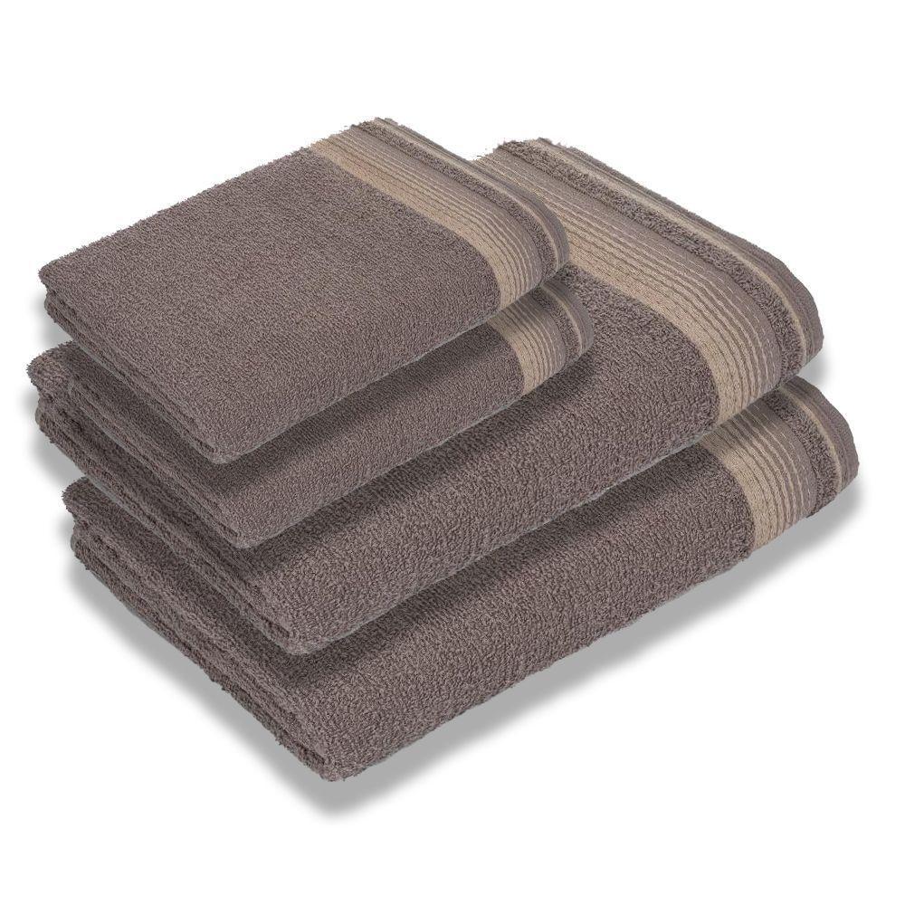 Jogo Com 4 Toalhas Luxury Soft Beka 360 G-m² 2 Banho + 2 Rosto Luxo Cinza - 1