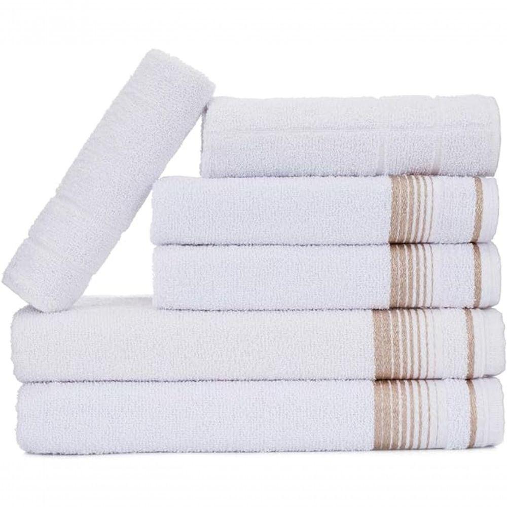 Jogo De Toalhas Luxury Soft Beka 360 G-m² 2 Banho + 2 Rosto + 2 Piso Luxo Branco - 1