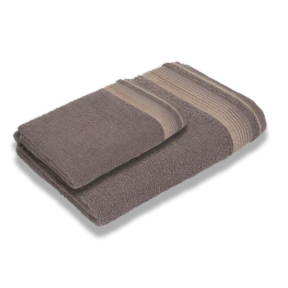 Jogo Com 2 Toalhas Luxury Soft Beka 360 G-m² 1 Banho + 1 Rosto Luxo Cinza - 1