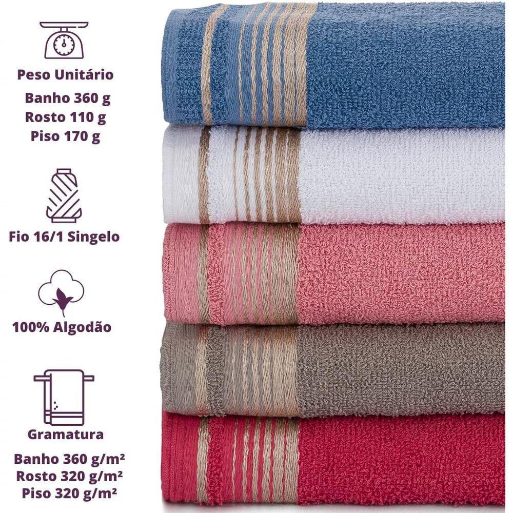 Jogo Com 2 Toalhas Luxury Soft Beka 360 G-m² 1 Banho + 1 Rosto Luxo Branco - 3