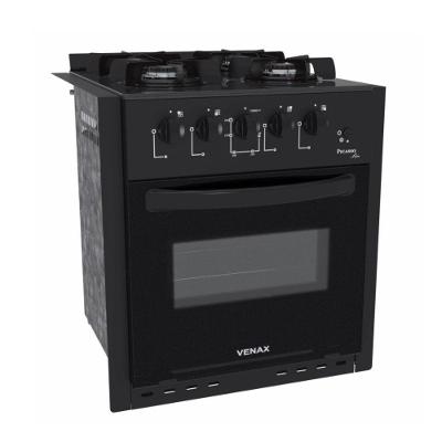 Fogão De Embutir 4 Bocas Picasso Line Preto Fosco Gás Glp Venax