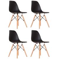 Conjunto 4 Cadeiras Eames Eiffel Dkr Movescan Preta - 1