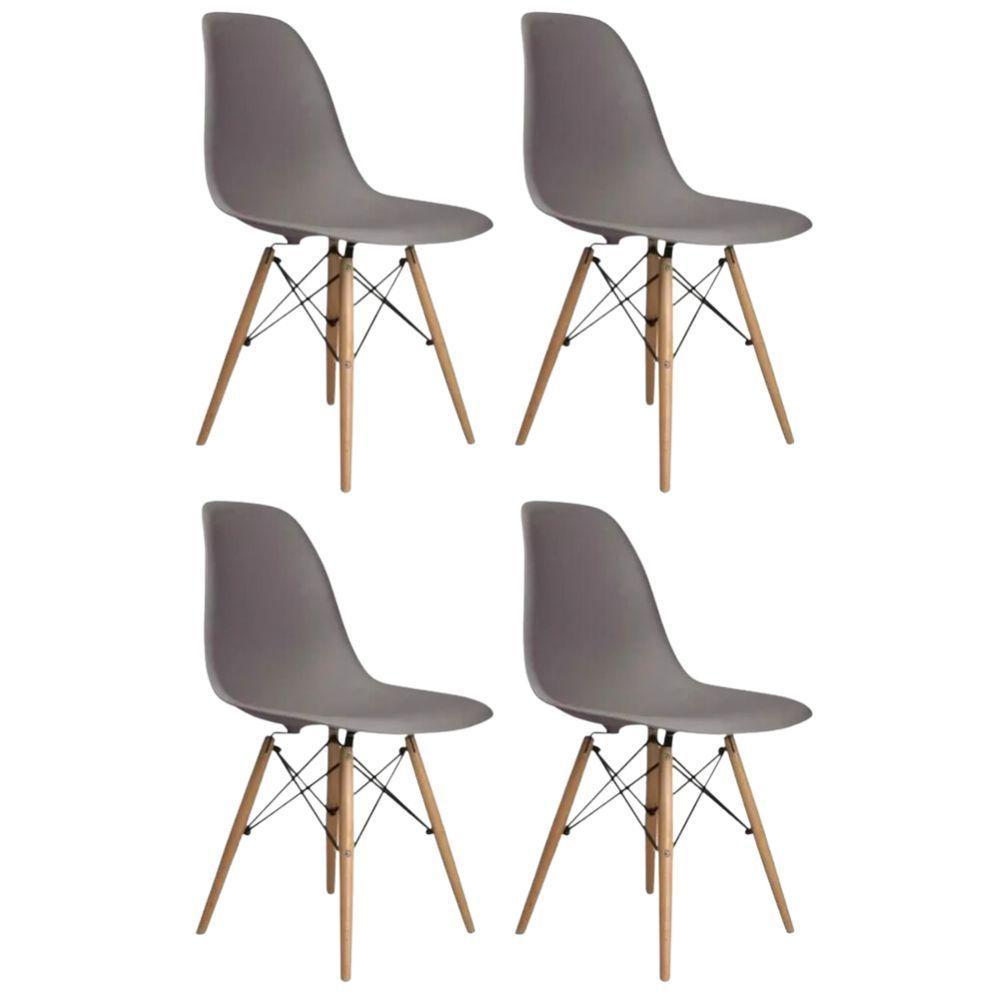 Conjunto 4 Cadeiras Eames Eiffel Dkr Movescan Cinza - 1