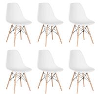 Conjunto 6 Cadeiras Eames Eiffel Dkr Movescan Branca - 1