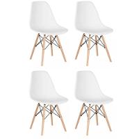 Conjunto 4 Cadeiras Eames Eiffel Dkr Movescan Branca - 1