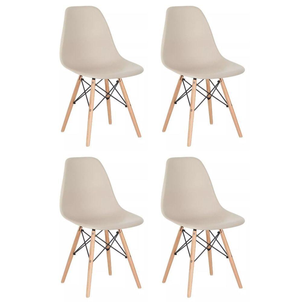 Conjunto 4 Cadeiras Eames Eiffel Dkr Movescan Nude - 1