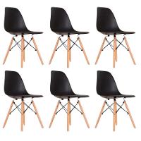Conjunto 6 Cadeiras Eames Eiffel Dkr Movescan Preta - 1