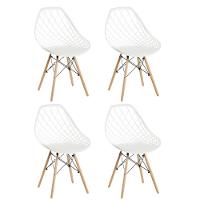 Conjunto 4 Cadeiras Clarice Cloe Kaila Madeira Movescan Branca - 1