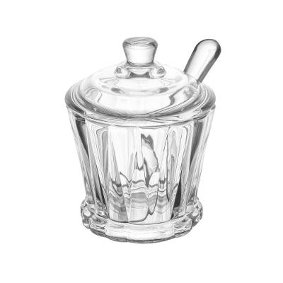 Açucareiro De Cristal Com Tampa E Colher Radial