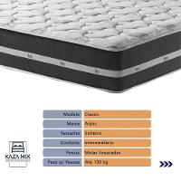 Cama Box Branco E Colchão Classic Preto Molas Ensacadas Solteiro Anjos - 3