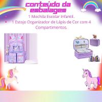 Kit Mochila Escolar Infantil Grande Capacidade Mais Estojo Escolar Grande Com 4 Compartimento rosa - 2