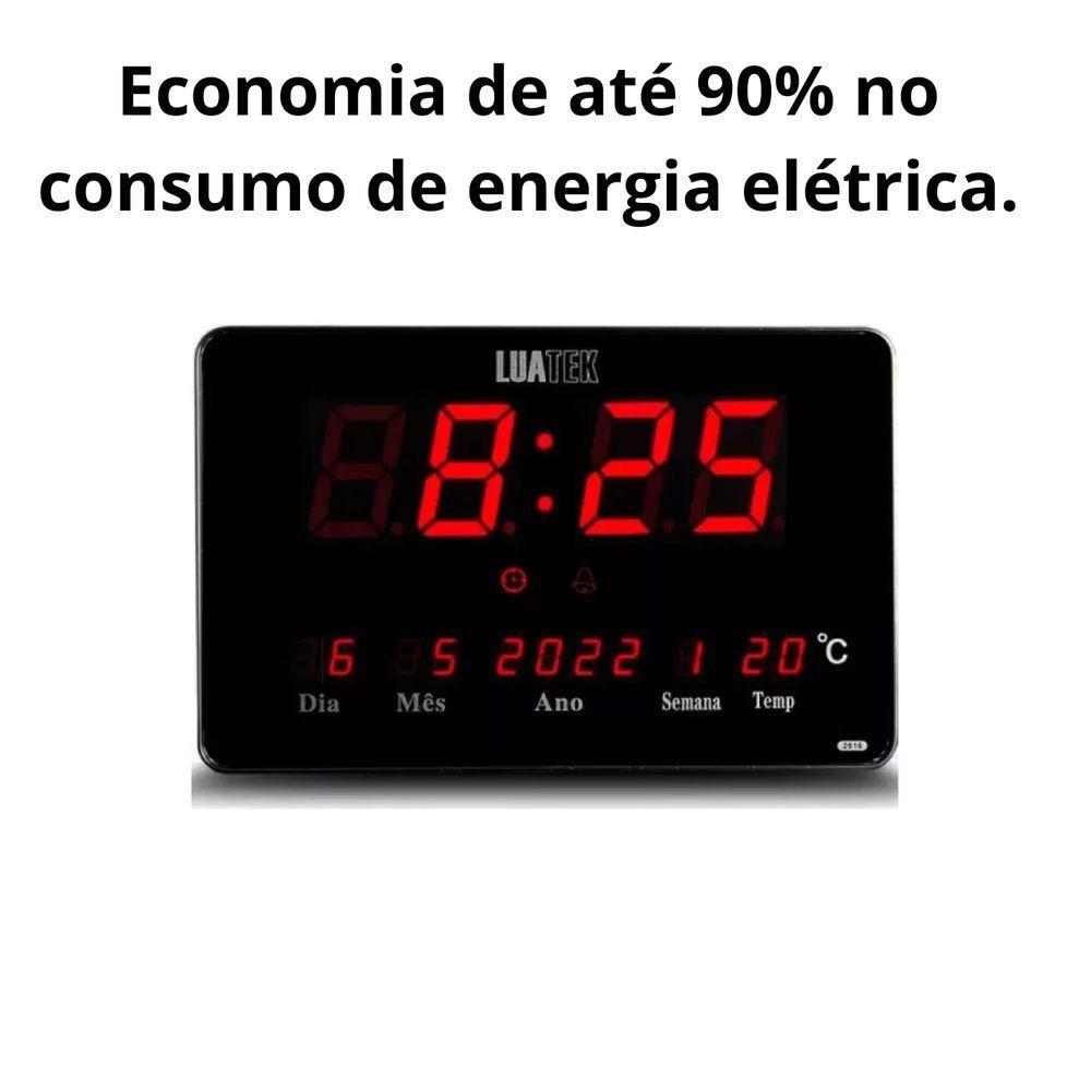 Relógio Parede Mesa Led Digital Calendário Termômetro Lk-2616 Preto - 4