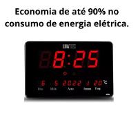 Relógio Parede Mesa Led Digital Calendário Termômetro Lk-2616 Preto