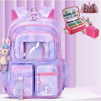 Kit Mochila Escolar Infantil Grande Capacidade Mais Estojo Escolar Grande Com 4 Compartimento pink - 1