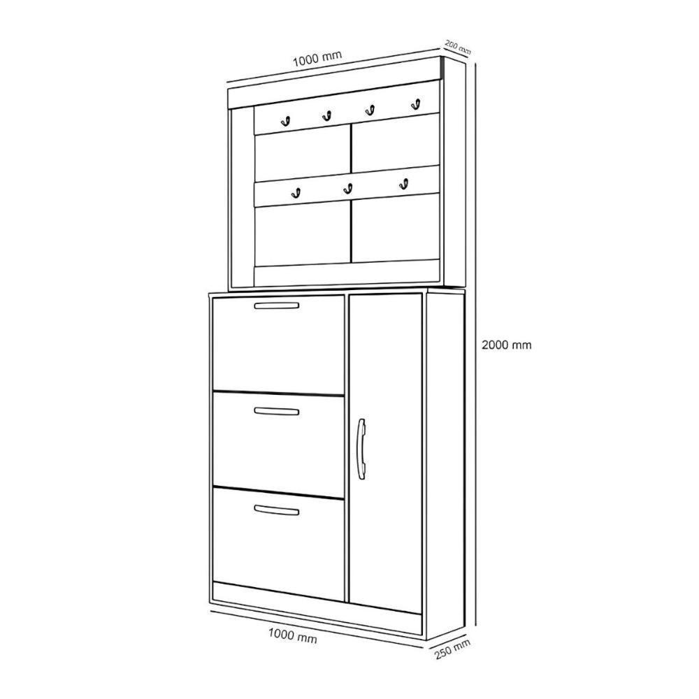 Sapateira Com Espelheira Porta-objetos Randi Branca - 2