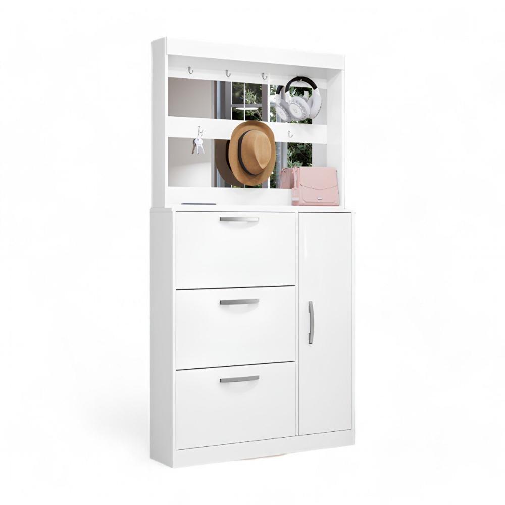 Sapateira Com Espelheira Porta-objetos Randi Branca - 3