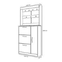 Sapateira Com Espelheira Porta-objetos Randi Naturalle - 2