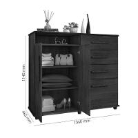 Conjunto De Cômoda E Multiuso Branco Para Quarto - 2