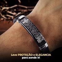 Relogio Masculino Aço Preto + Colar Crucifixo + Pulseira Prata Pesado Robusto Ajustavel Social - 3