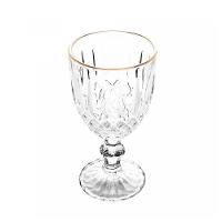 Taça De Vidro Transparente Com Borda Dourada Fio De Ouro Greek 345ml Wolff - 1