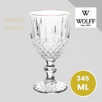 Jogo 10 Taça De Vidro Transparente Com Borda Dourada Fio De Ouro Greek 345ml Wolff - 5