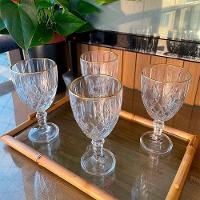 Jogo 8 Taça De Vidro Transparente Com Borda Dourada Fio De Ouro Greek 345ml Wolff - 9