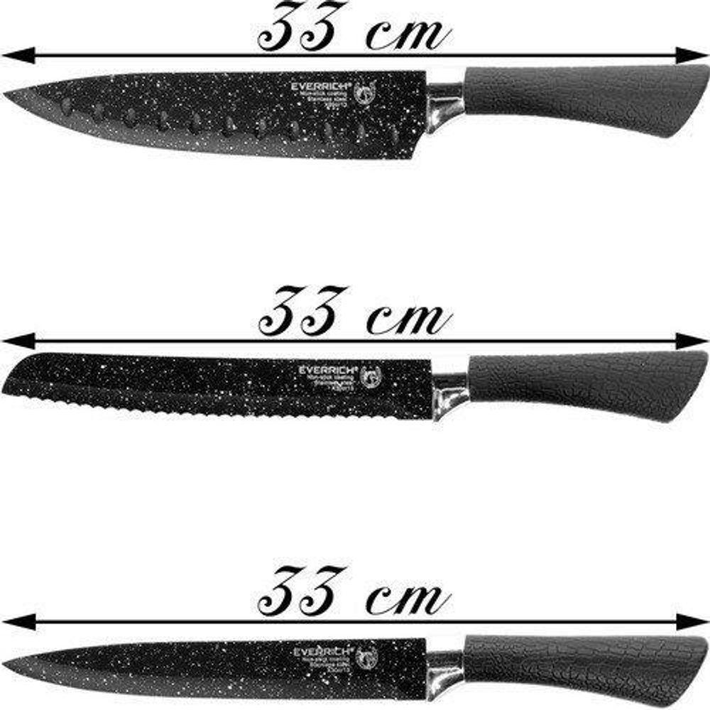 Kit Jogo De Facas Conjunto Faqueiro Antiaderente Everrich 6 - 2