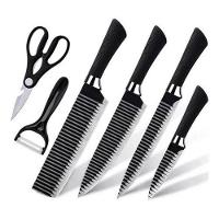 Kit Jogo Facas Churrasco Cozinha 6 Peças Aço Inox Facas - 1