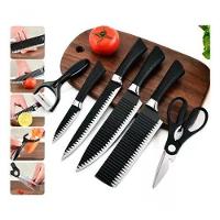 Kit Jogo Facas Churrasco Cozinha 6 Peças Aço Inox Facas