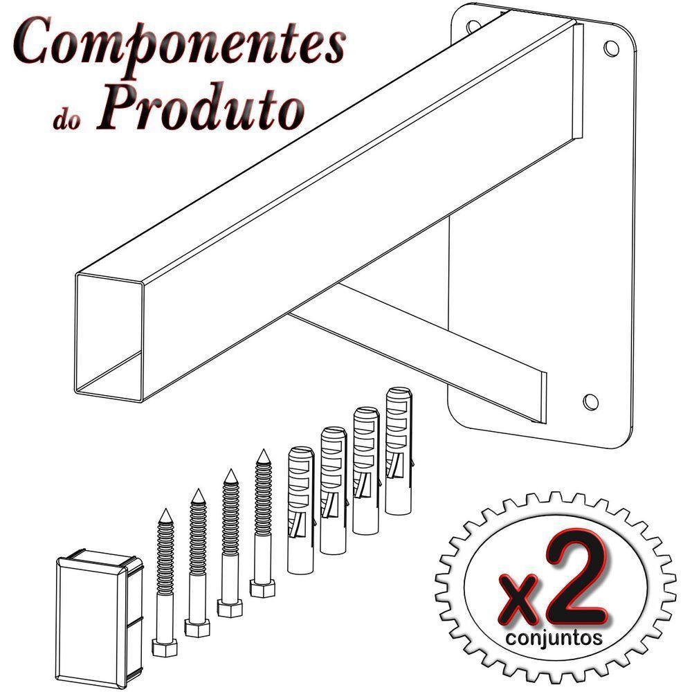 2 Suportes Pia Parafusar Bancada Aparador 30 Cm Branco - 8