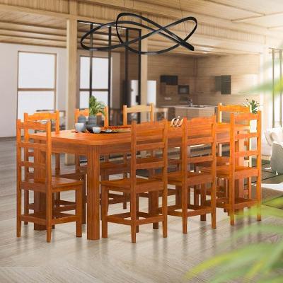 Mesa De Madeira Maciça Com 8 Cadeiras 200 X 88 Mel Provença Shop Jm
