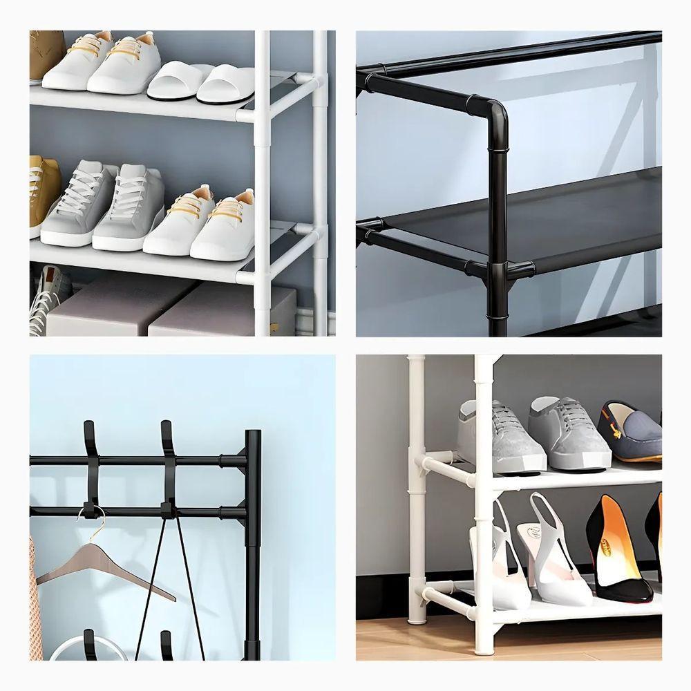 Sapateira Organizadora Com Ganchos 4 Prateleiras - Branco - 4