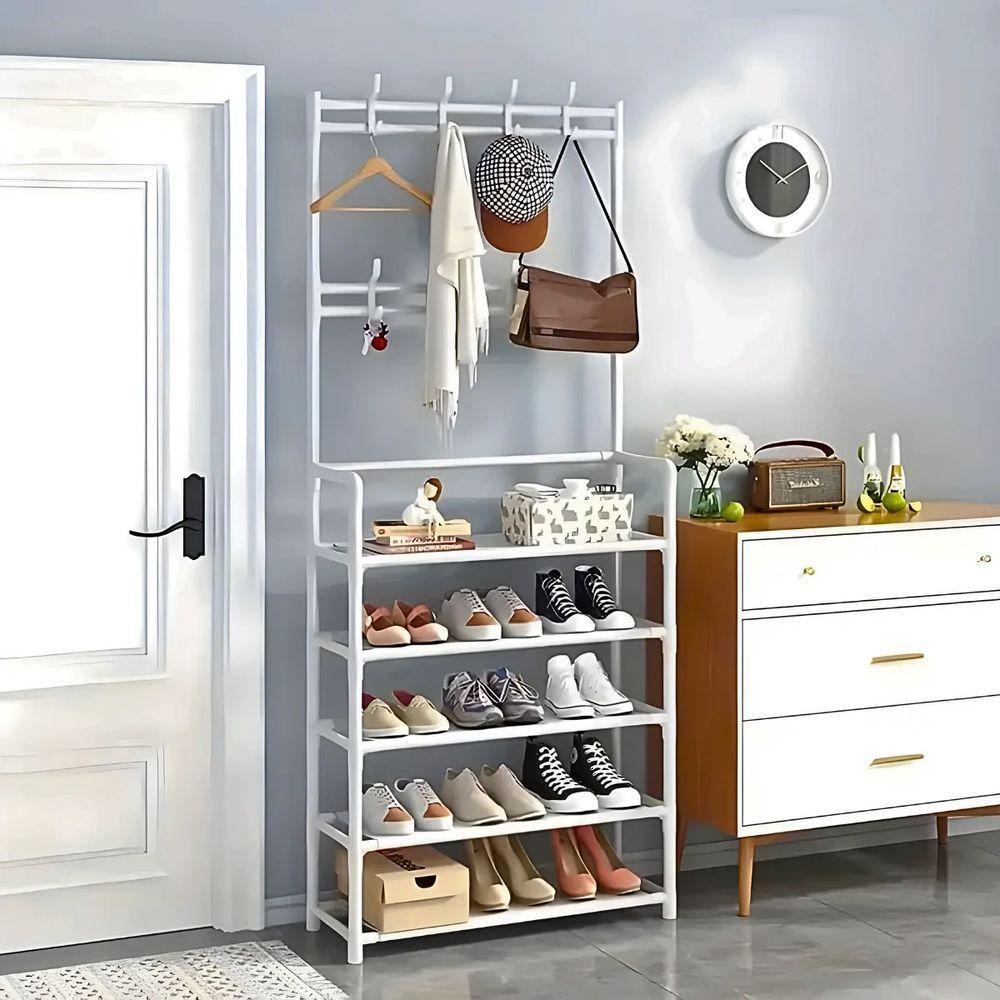 Sapateira Organizadora Com Ganchos 4 Prateleiras - Branco - 6