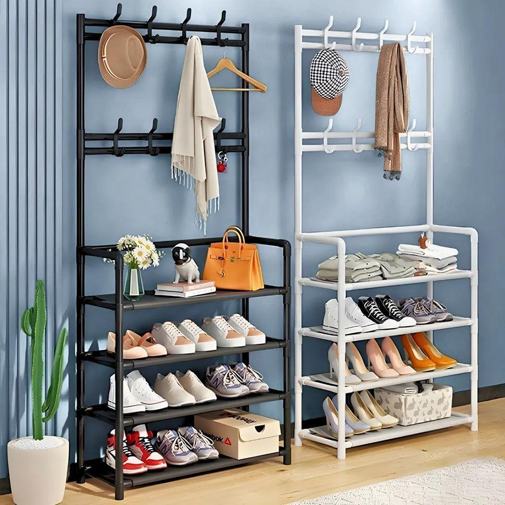 Sapateira Organizadora Com Ganchos 4 Prateleiras - Branco - 9