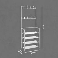 Sapateira Organizadora Com Ganchos 4 Prateleiras - Branco - 2