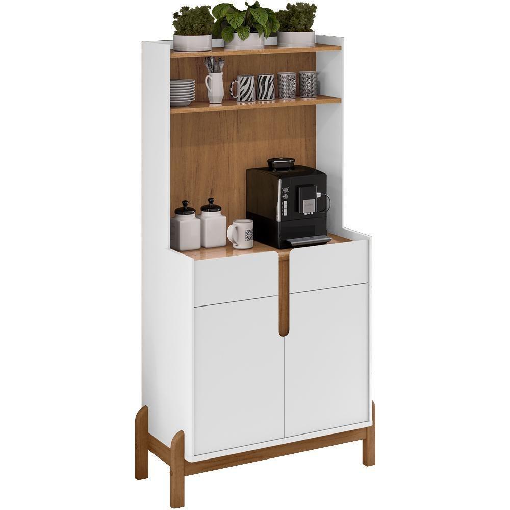 Aparador Cantinho Cafe 50525 2 Portas 81cm Branco Cedro Dcasa Branco Cedro - 3