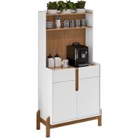 Aparador Cantinho Cafe 50525 2 Portas 81cm Branco Cedro Dcasa Branco Cedro - 3