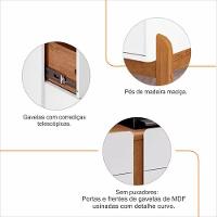 Aparador Cantinho Cafe 50525 2 Portas 81cm Branco Cedro Dcasa Branco Cedro - 6