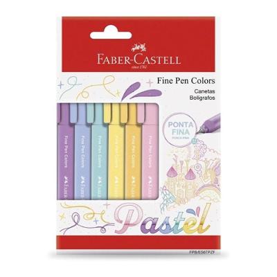 Caneta Fine Pen Colors Pastel Faber-castell 6 Cores