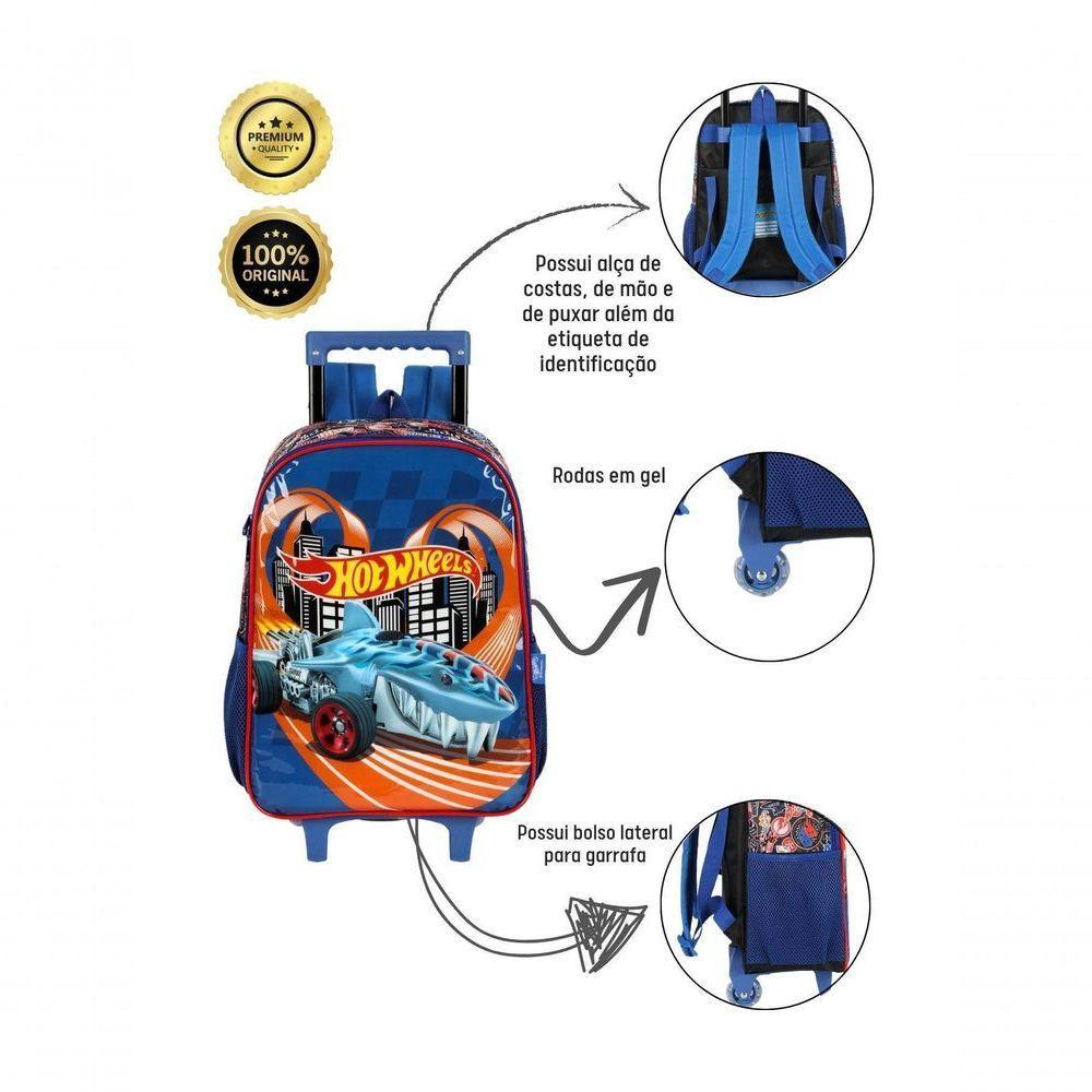Mochila De Rodinhas Escolar Hot Wheels Ic41512 - Azul - 5