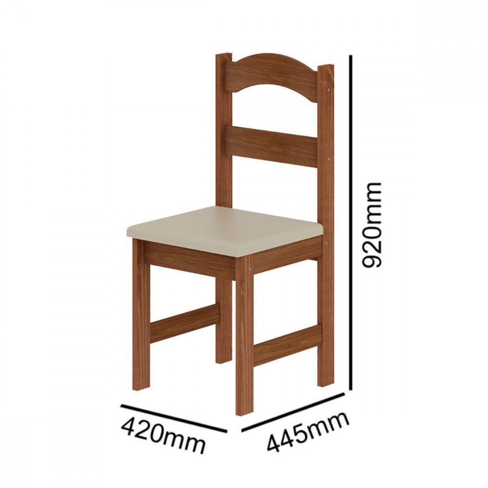 Mesa Com 4 Cadeiras Pés Madeira Praiana Arauna Freijó - 3